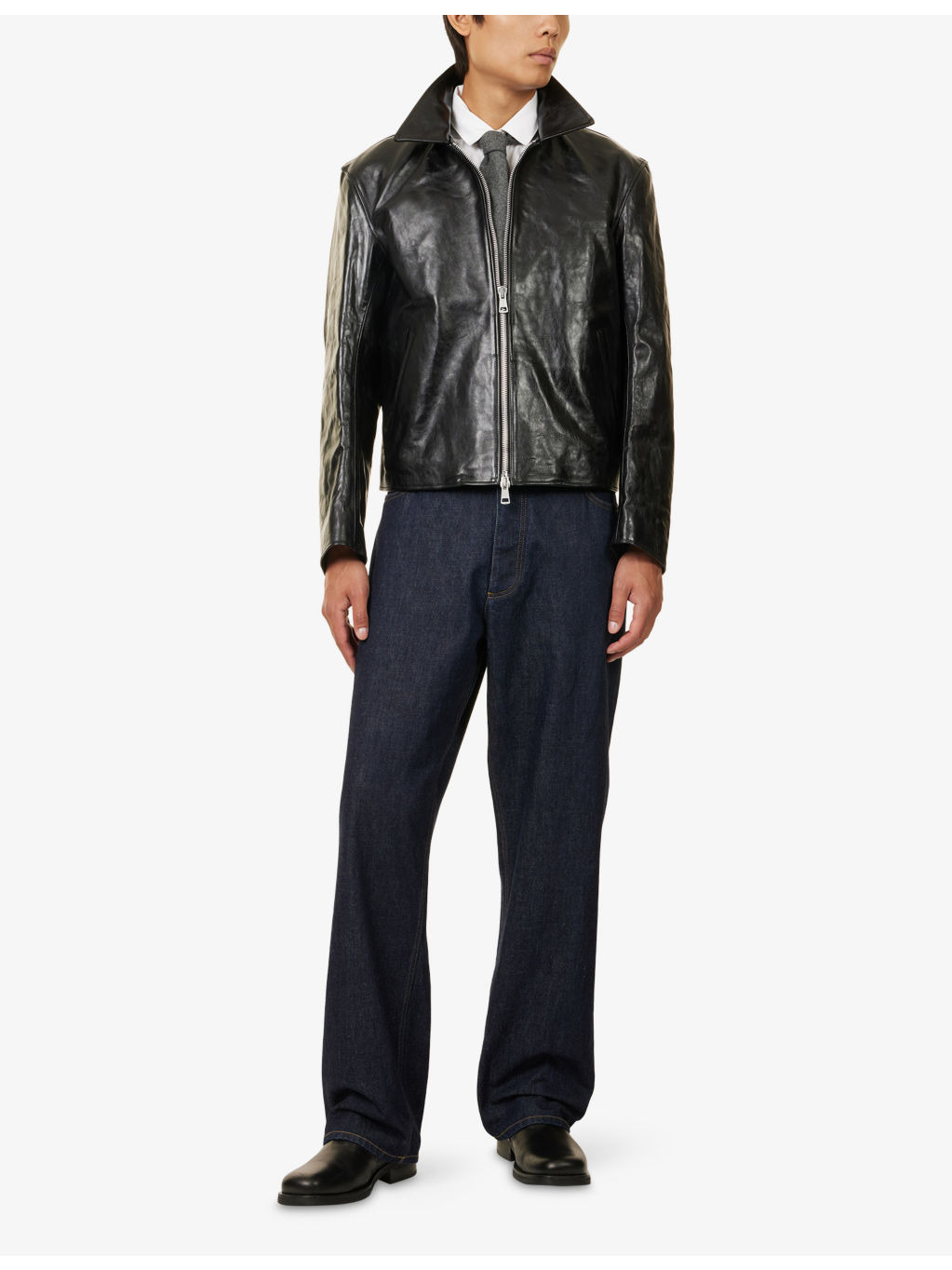 Mini Relaxed-Fit Leather Jacket - 2