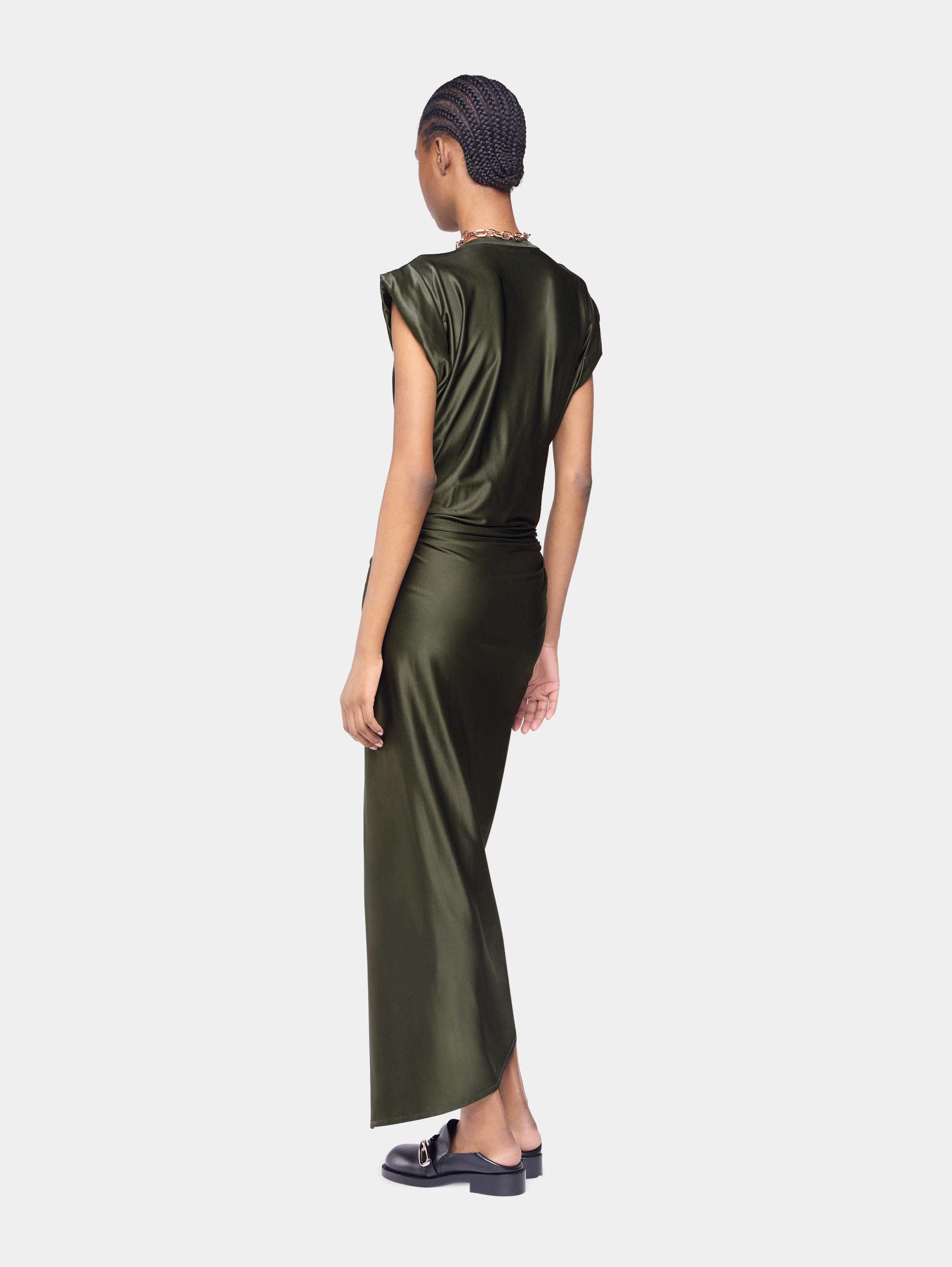 DRAPED LONG DRESS IN JERSEY - 6