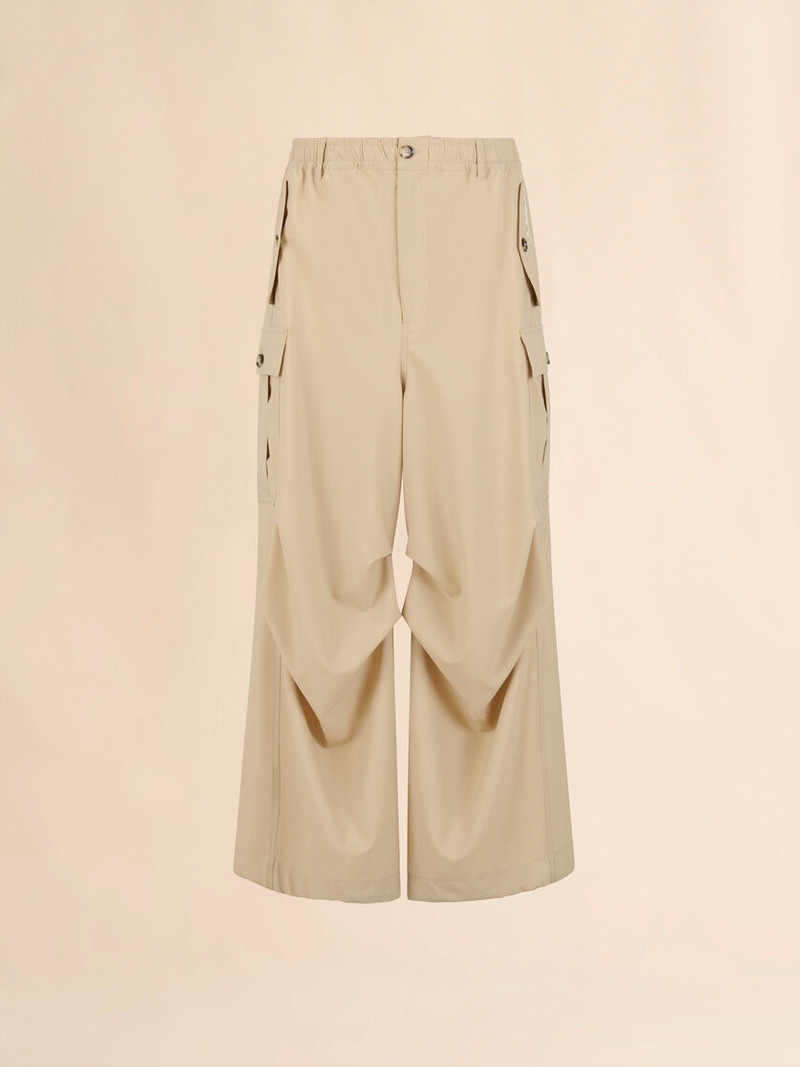 BEIGE WOOL CARGO PANTS WITH MARNI SYMBOL 1