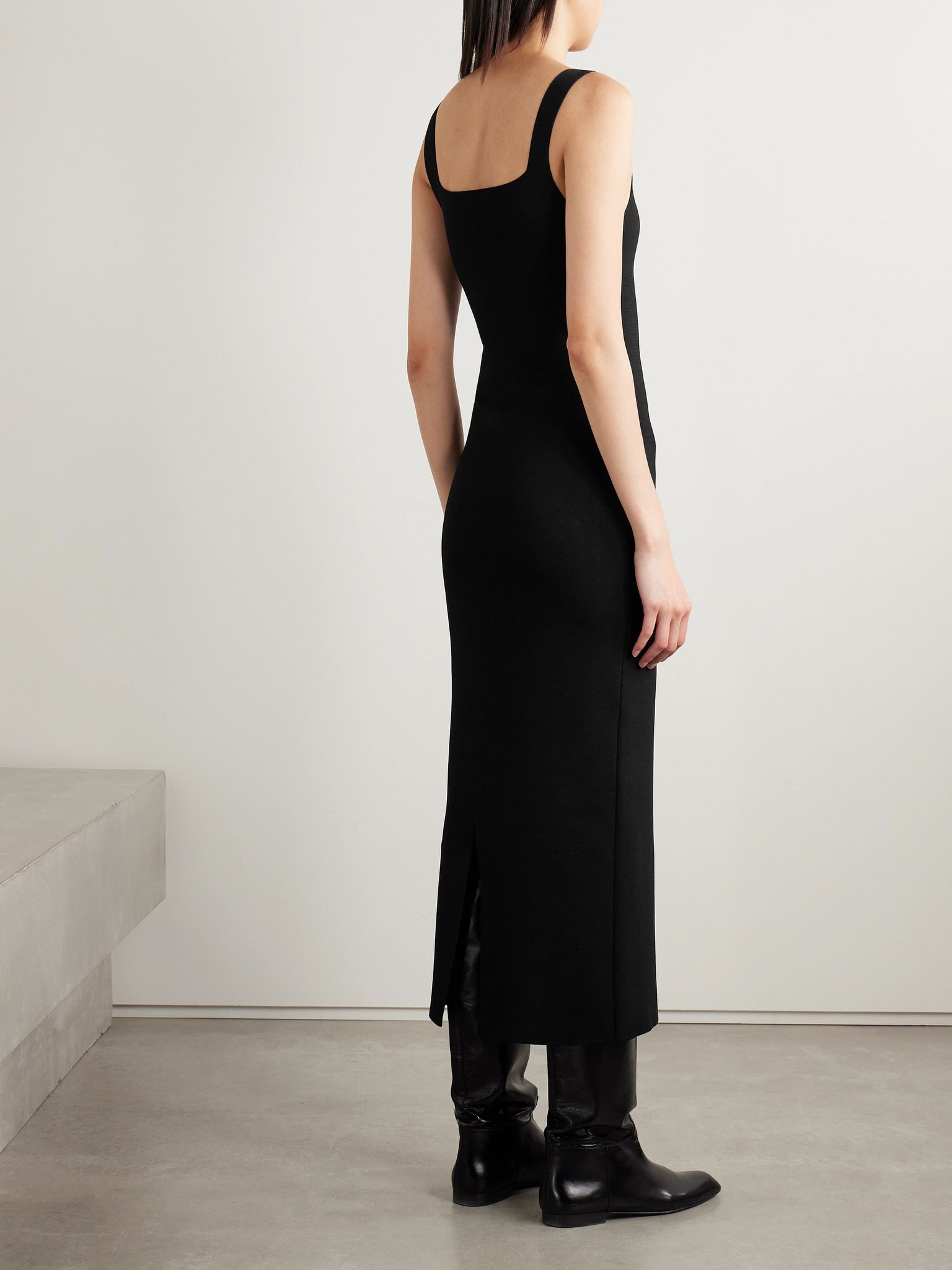 Dixi stretch-knit midi dress Black - 4