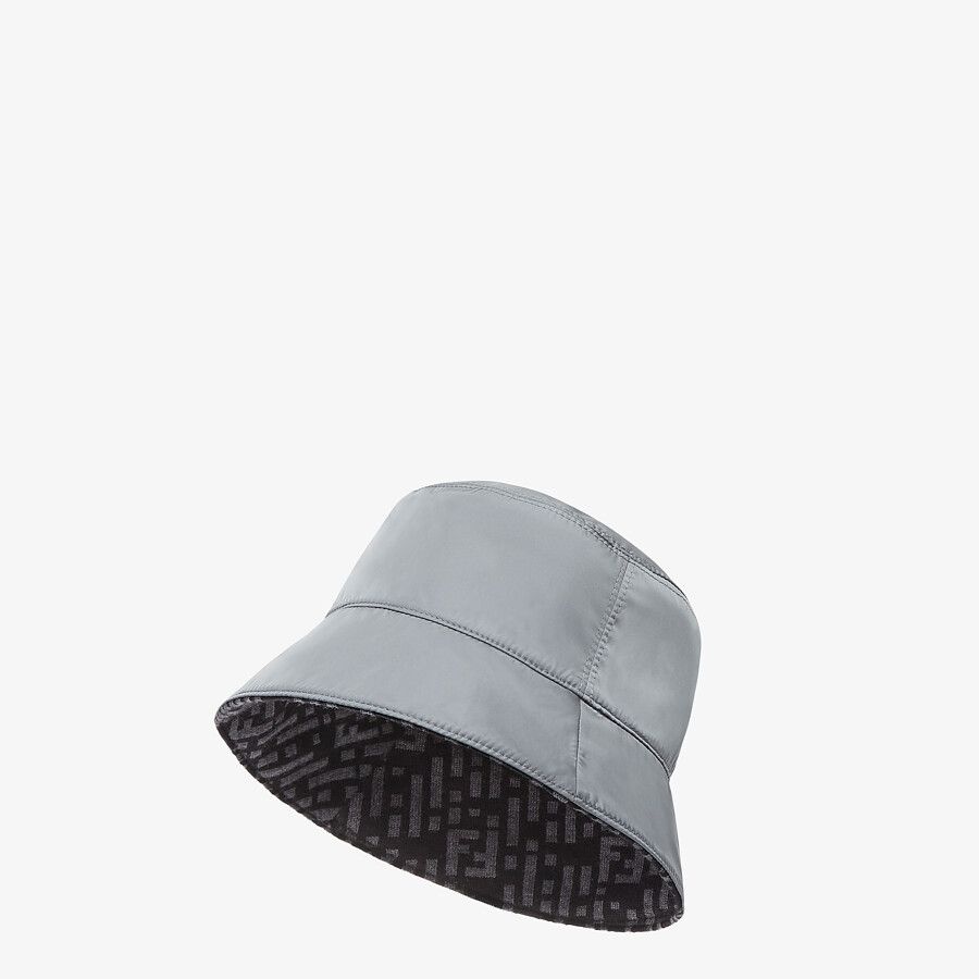 Gray nylon bucket hat - 3