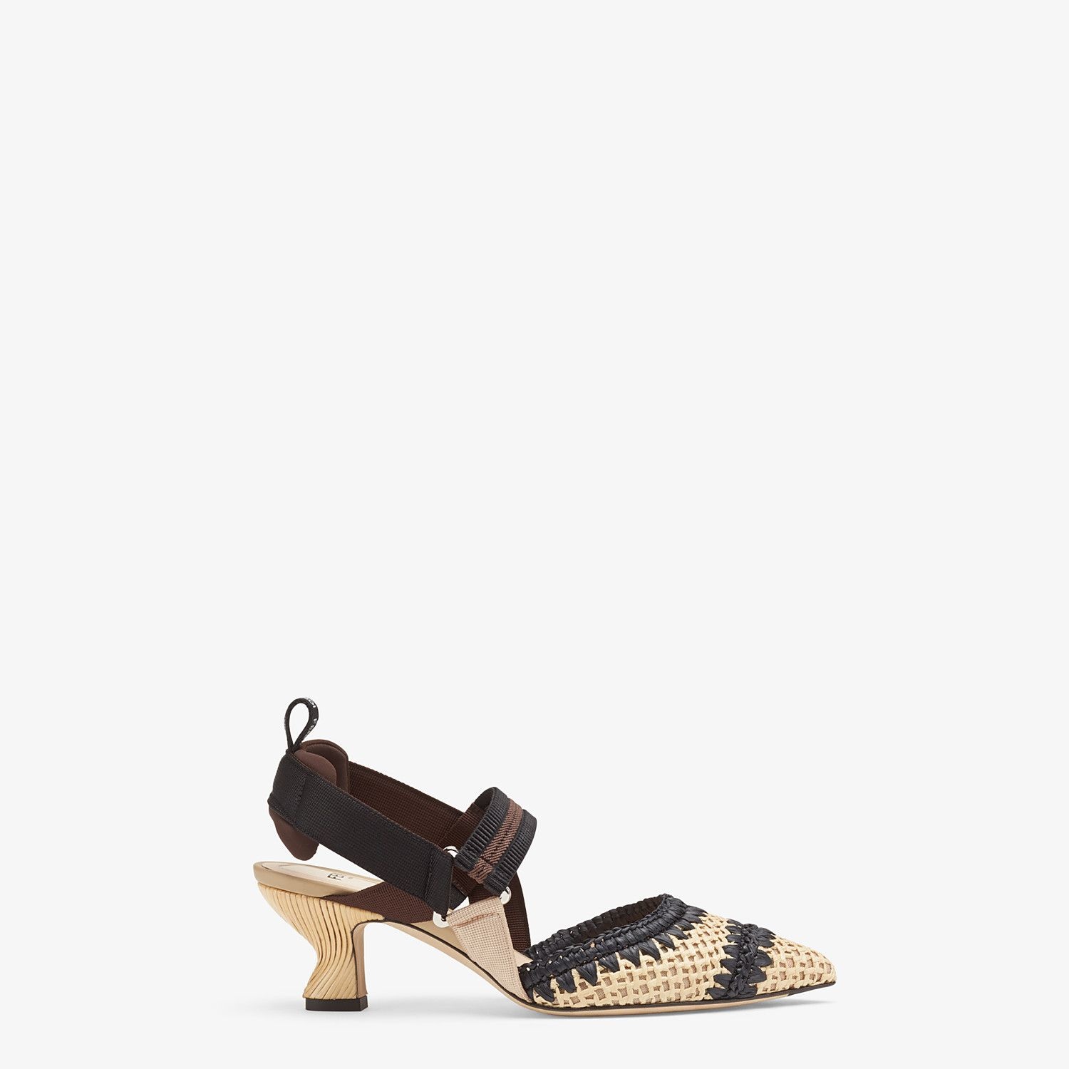 Black raffia Colibrì slingbacks - 1