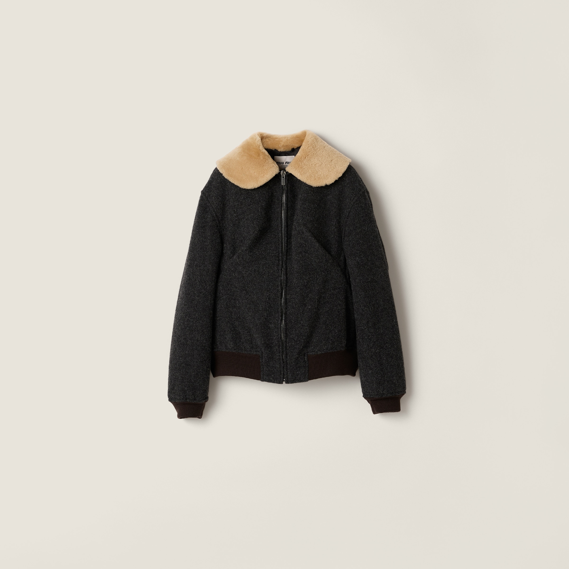 Shetland wool blouson jacket - 1
