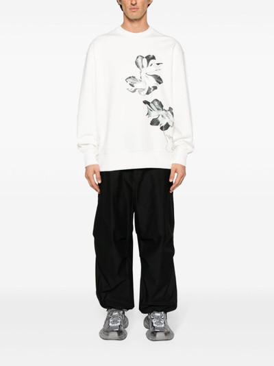Y-3 floral-print drop-shoulder sweatshirt outlook