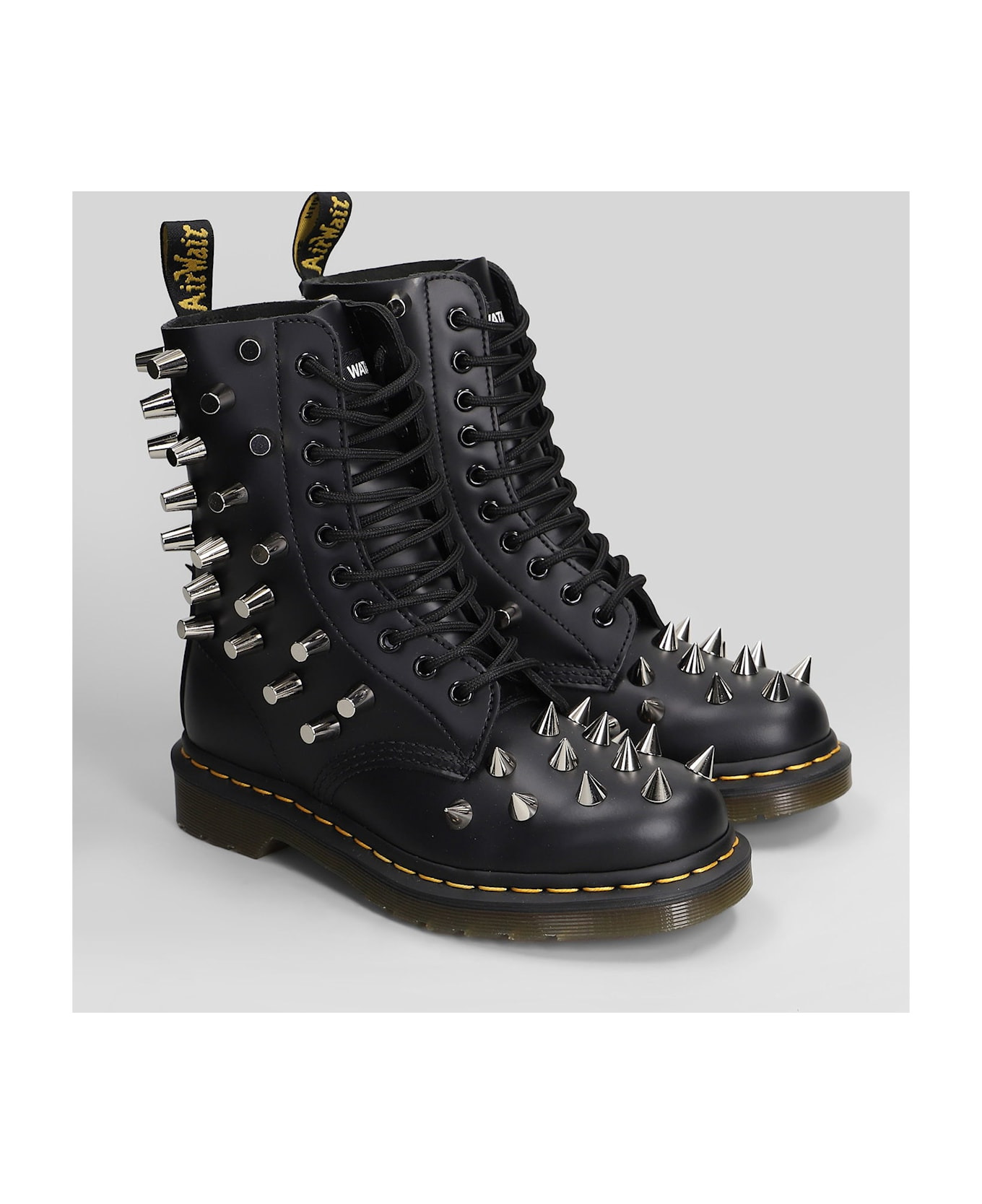 Combat Boots In Black Leather - 2
