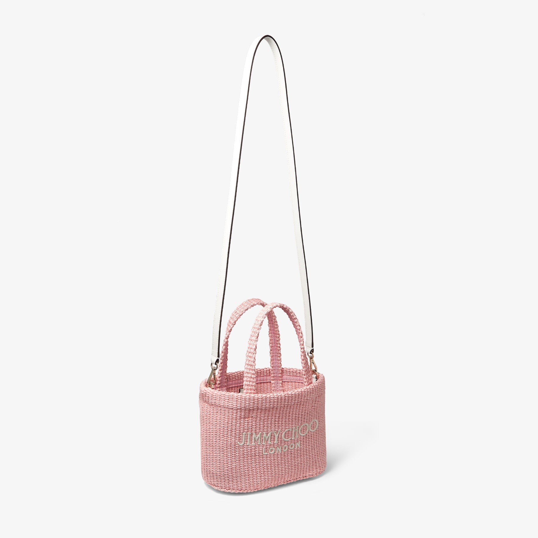 Beach Tote E/W Mini
Rose/Latte Raffia Embroidered Mini Tote Bag - 5