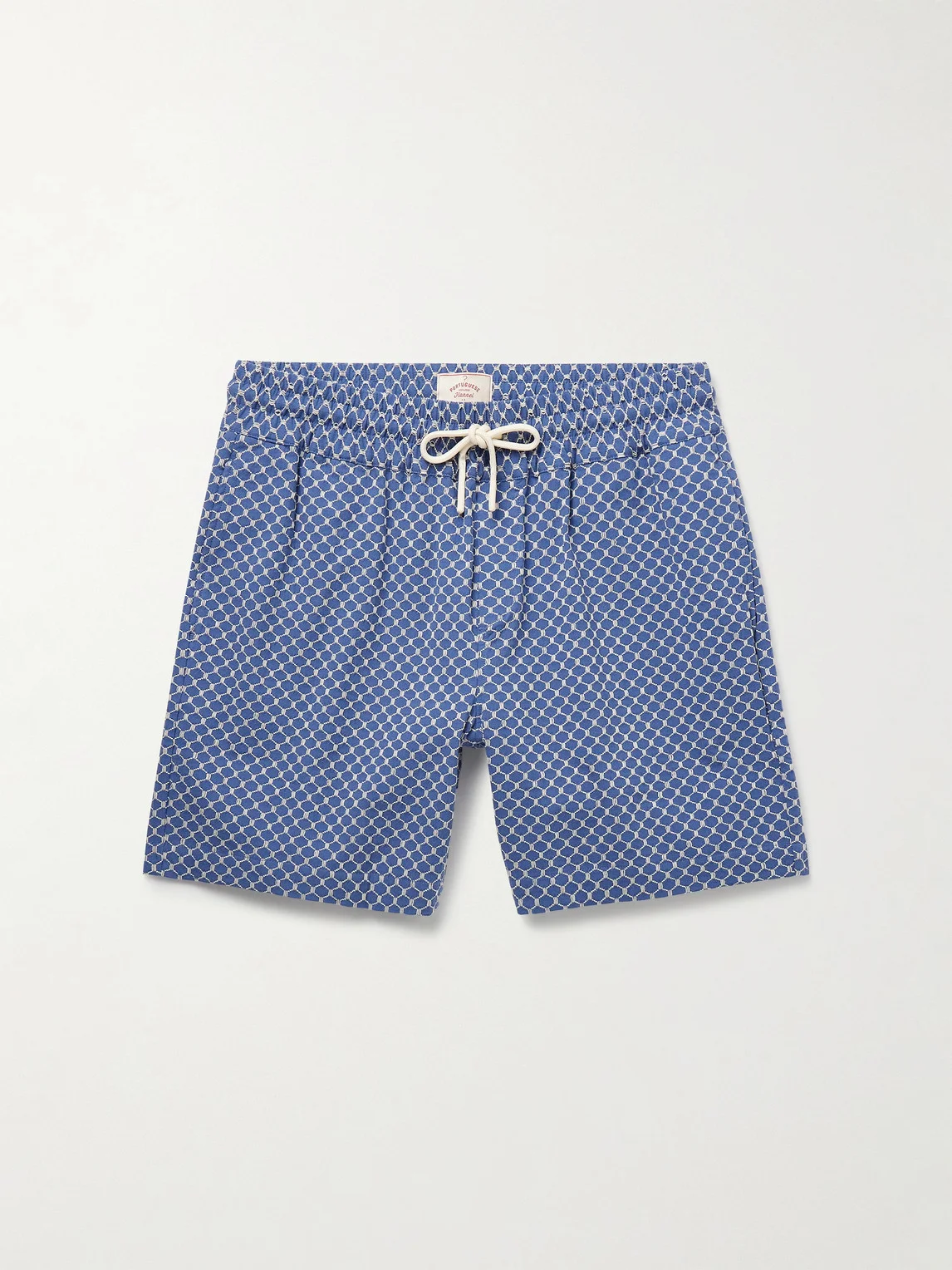 Straight-Leg Organic Cotton-Blend Jacquard Drawstring Shorts - 1