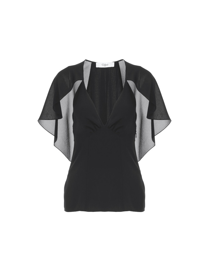 CAPE TOP IN SILK GEORGETTE - 1