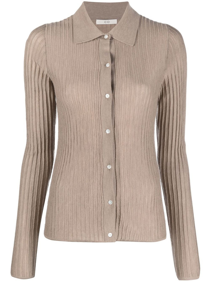 ribbed-knit cashmere cardigan 1