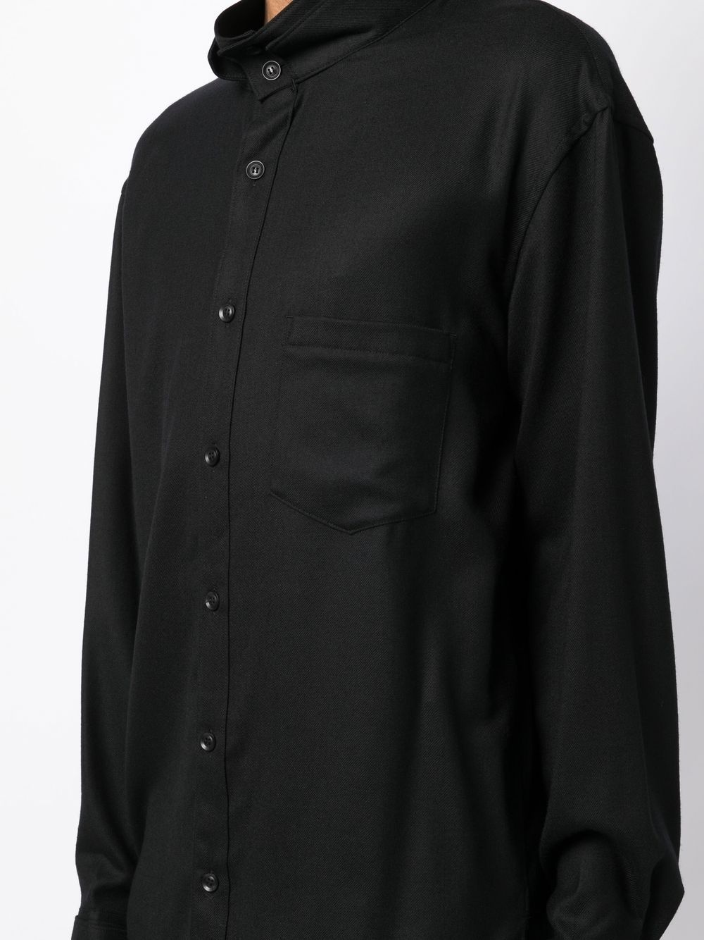 funnel-neck button-up shirt - 5