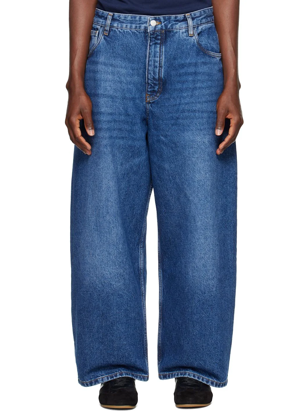 Blue Paolo Wide Leg Jeans - 1