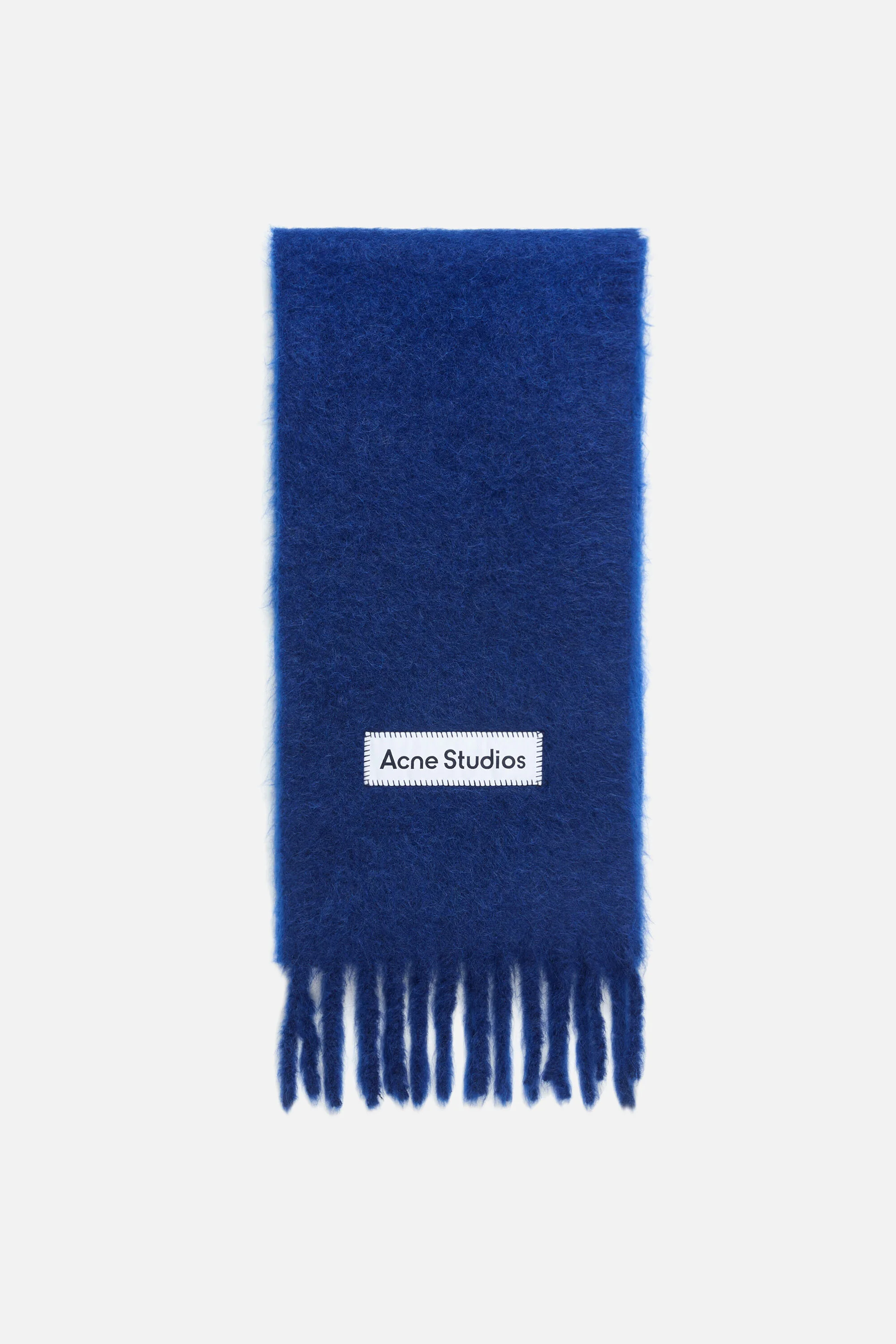 Wool fringe scarf - Blue - 1