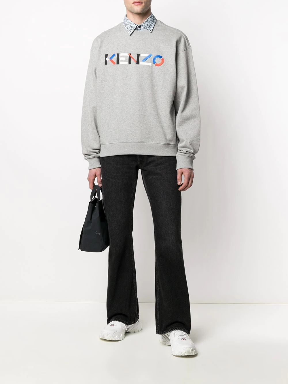 embroidered logo cotton sweatshirt - 2