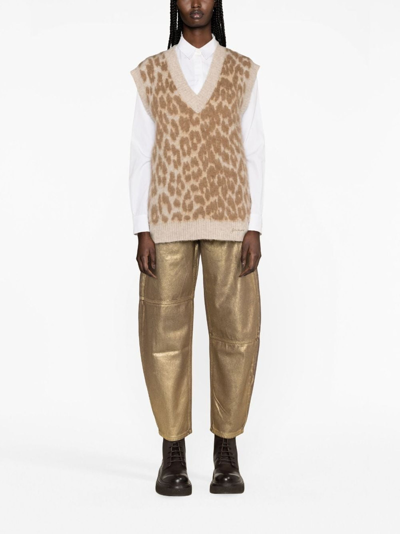 GANNI leopard-jacquard vest outlook