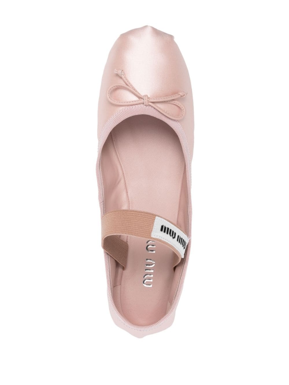logo-patch satin ballet flats - 4