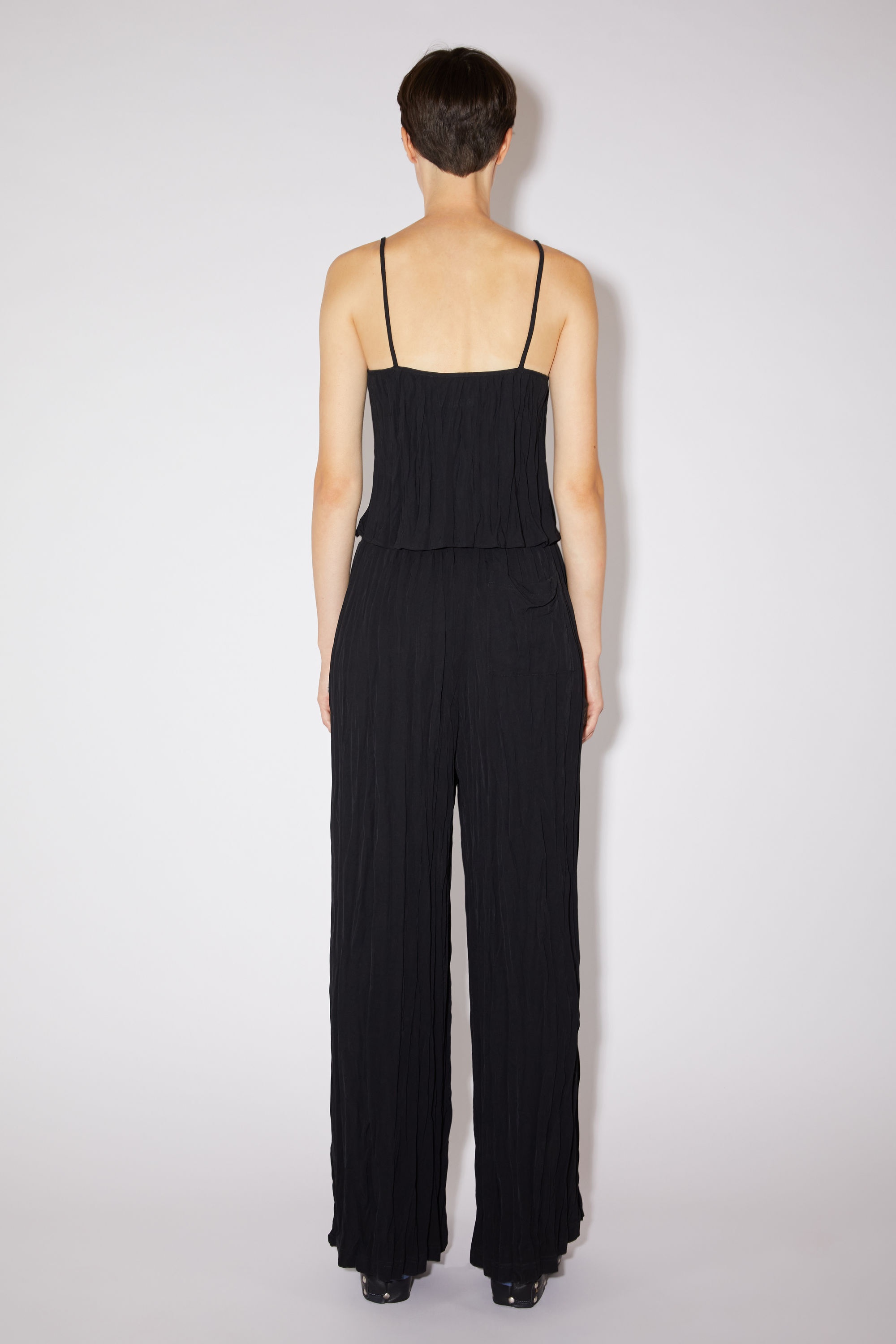 Satin trousers - Black - 4