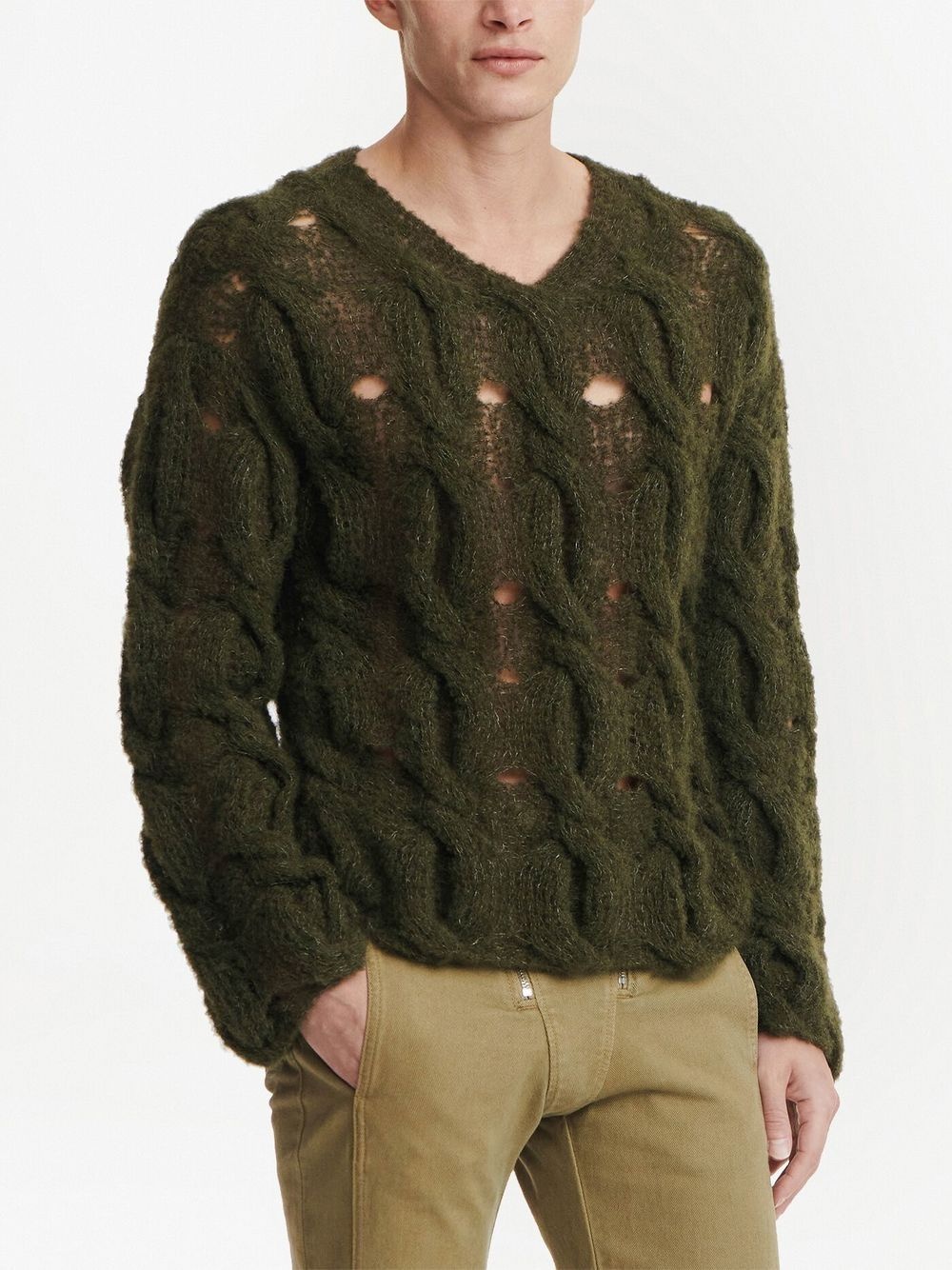cable-knit boucle jumper - 7