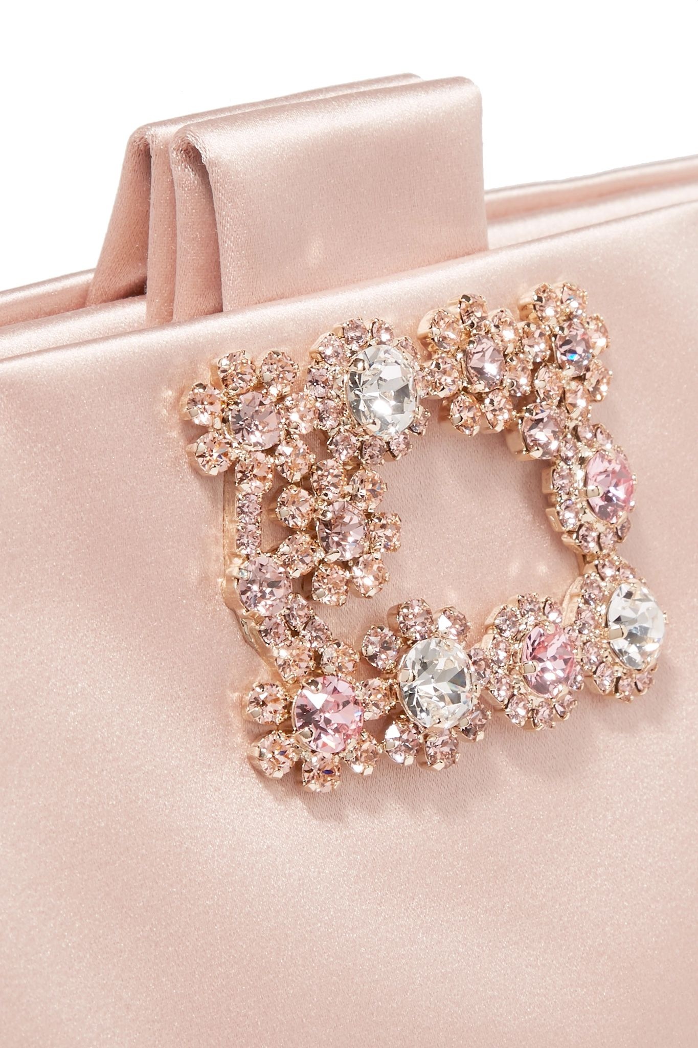 Crystal-embellished satin clutch - 4