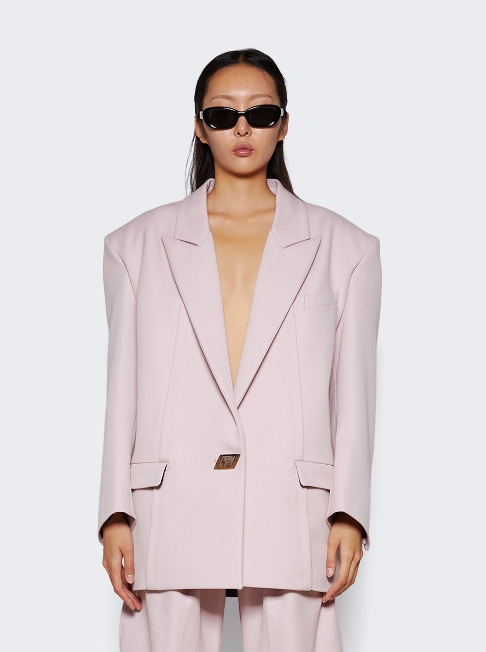 Oversized Tailored Jacket Pale Pink - 3