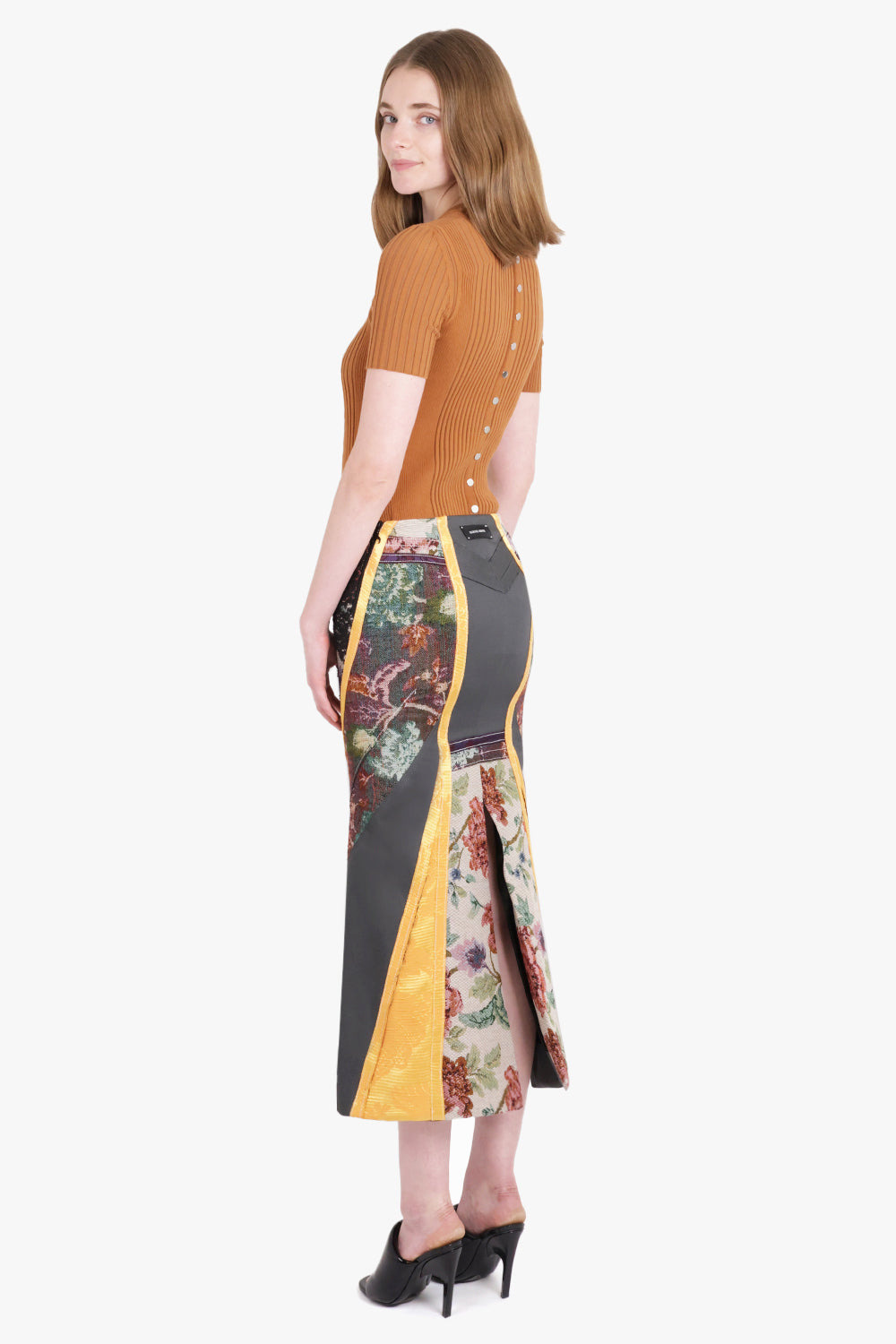 REGENERATED FLORAL TAPESTRIES FLARE SKIRT | MULTI - 4