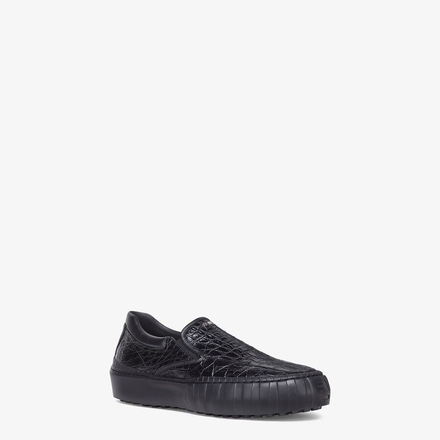 Black caiman low-tops - 2