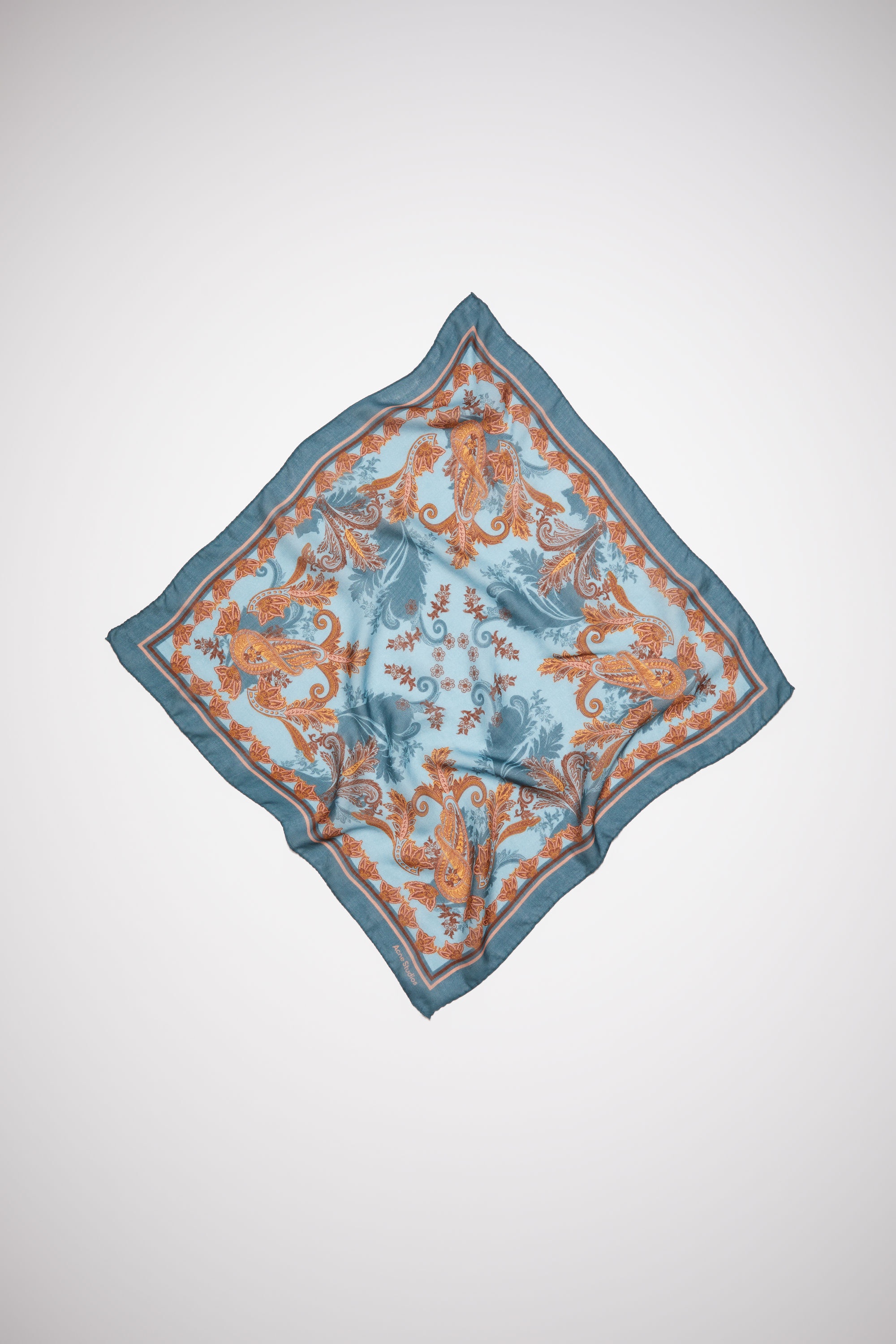Printed cashmere scarf - Teal blue - 1