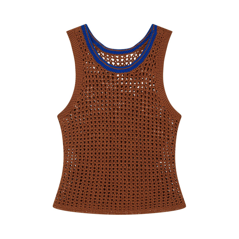 Wales Bonner Dance Crochet Vest 'Brown' - 1