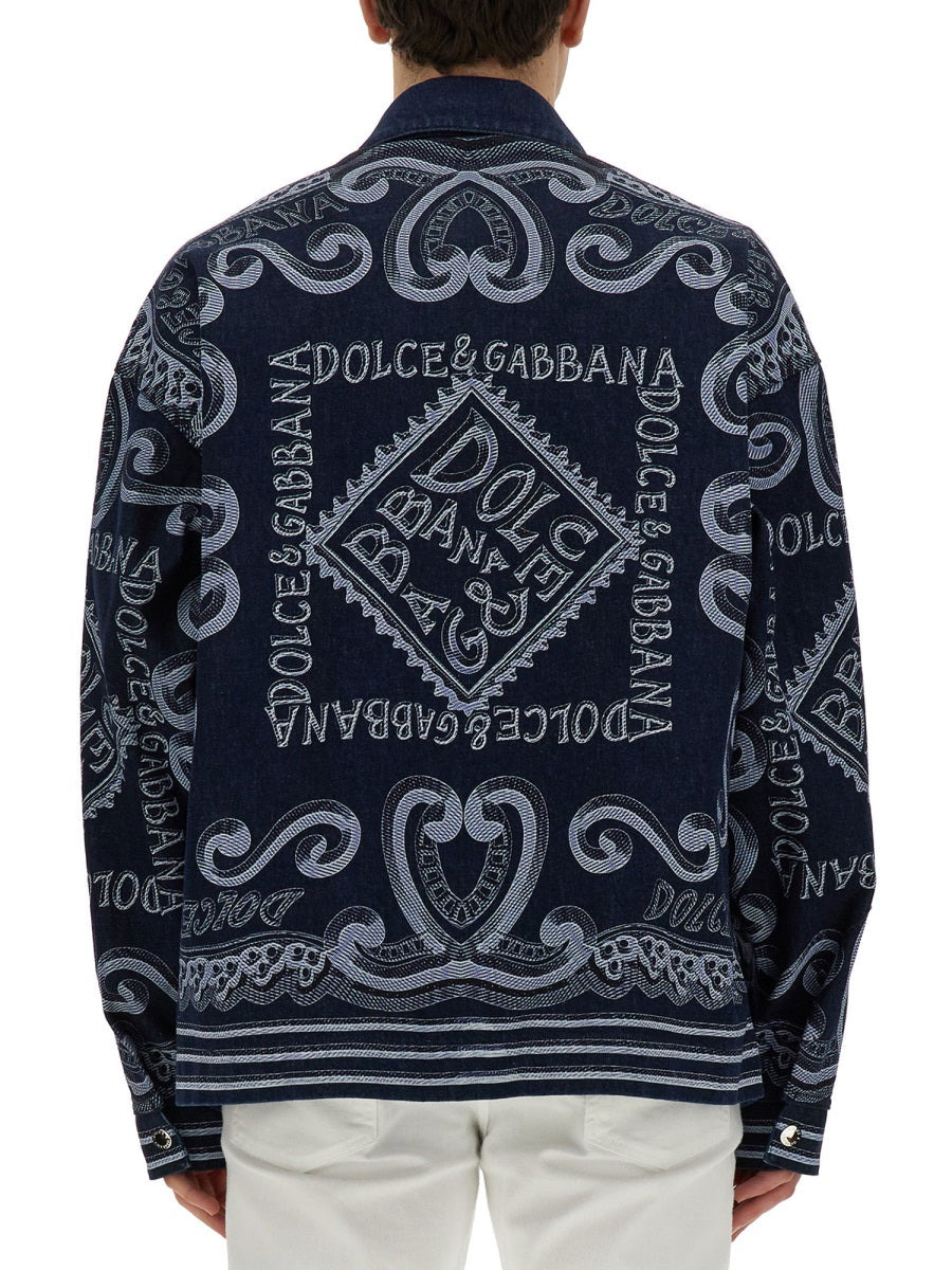 Dolce & Gabbana Men Navy Print Cardigan - 3
