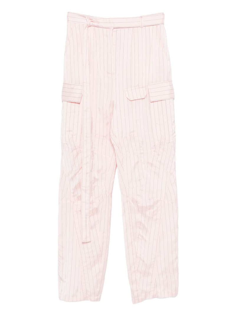 pinstripe-pattern cargo-pocket trousers 1