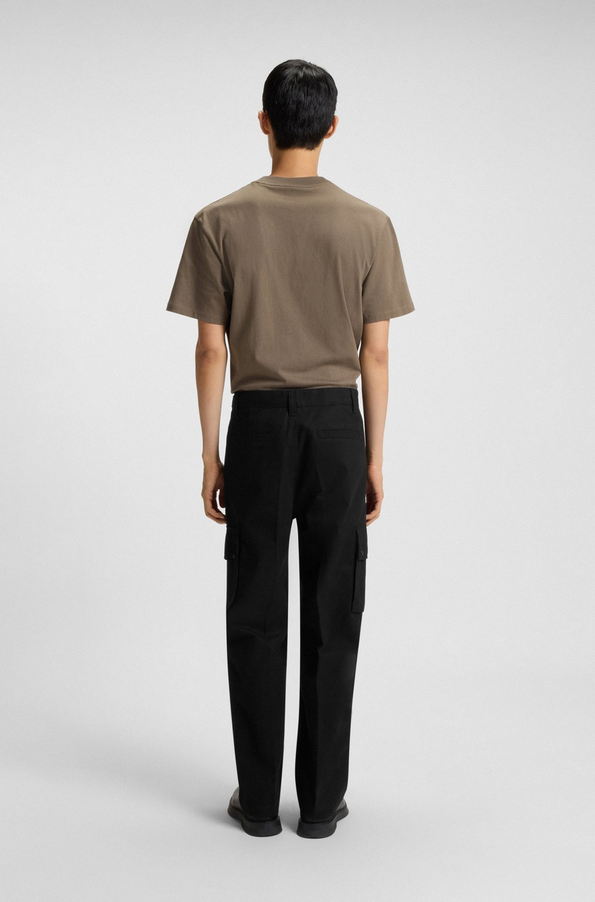 SLIM-FIT CARGO TROUSERS IN MERCERIZED COTTON - 4