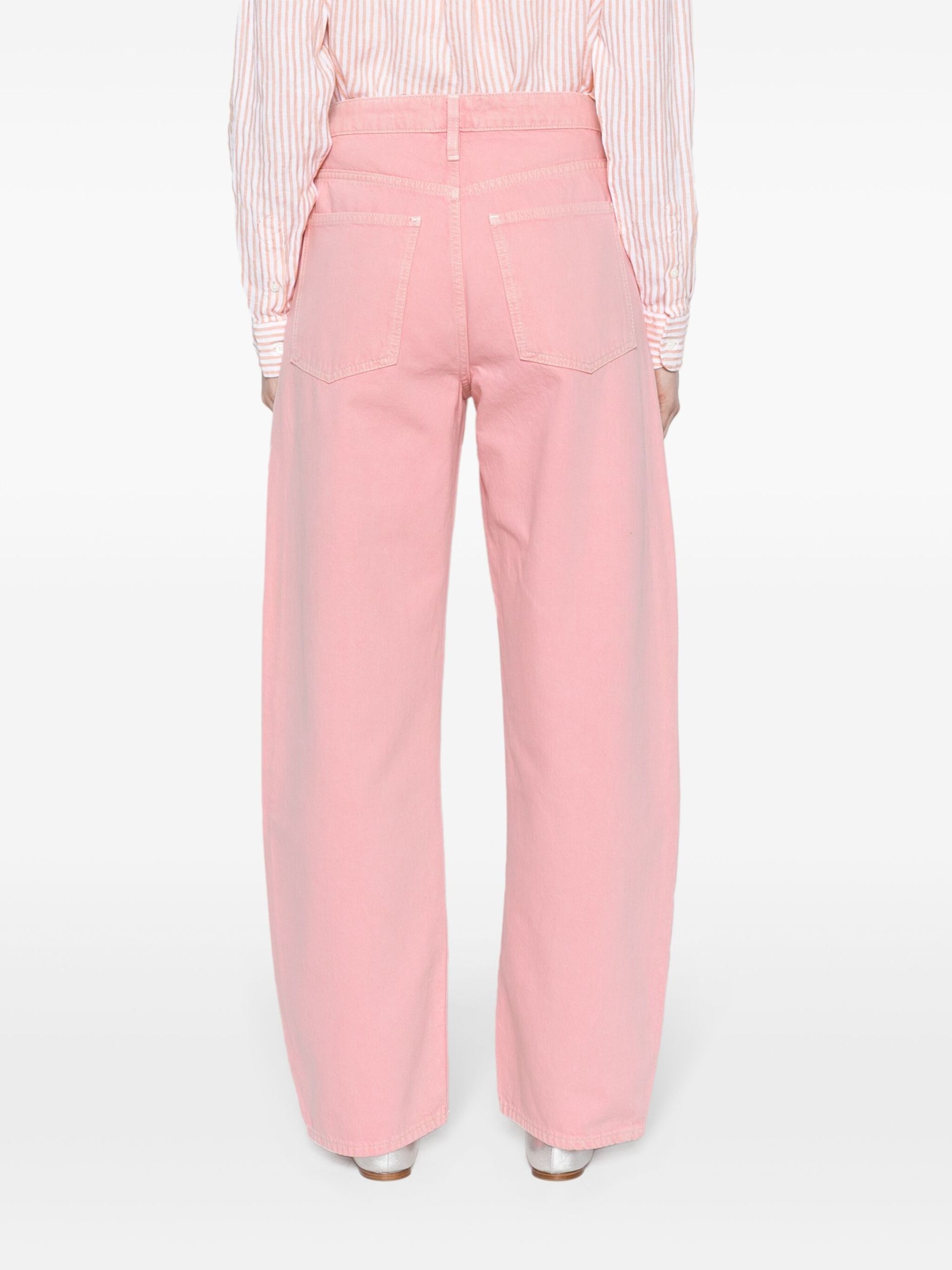 Pink Long Barrel Tapered Jeans - 4