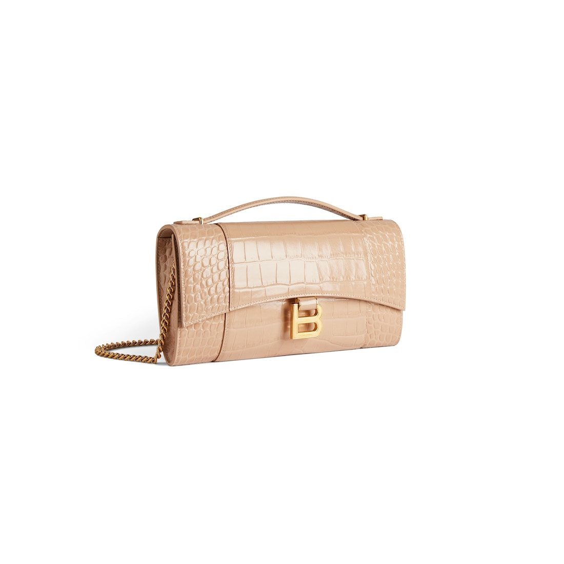 Women's Hourglass Pochette With Chain in Nude - 2