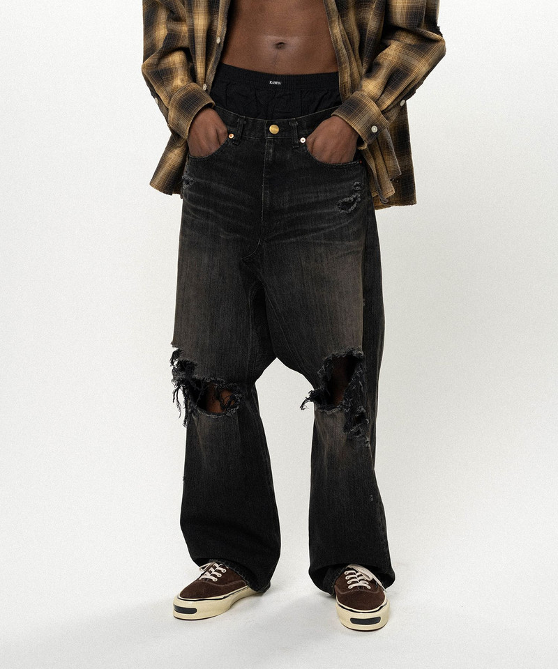 Distressed Sarouel Denim Pants 5