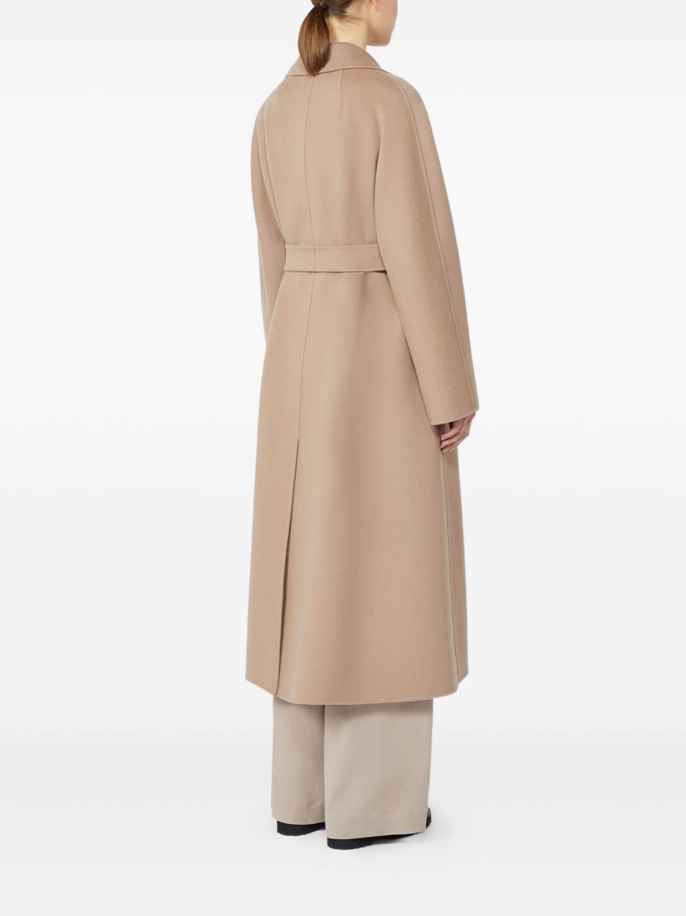 belted notched-lapel coat - 4