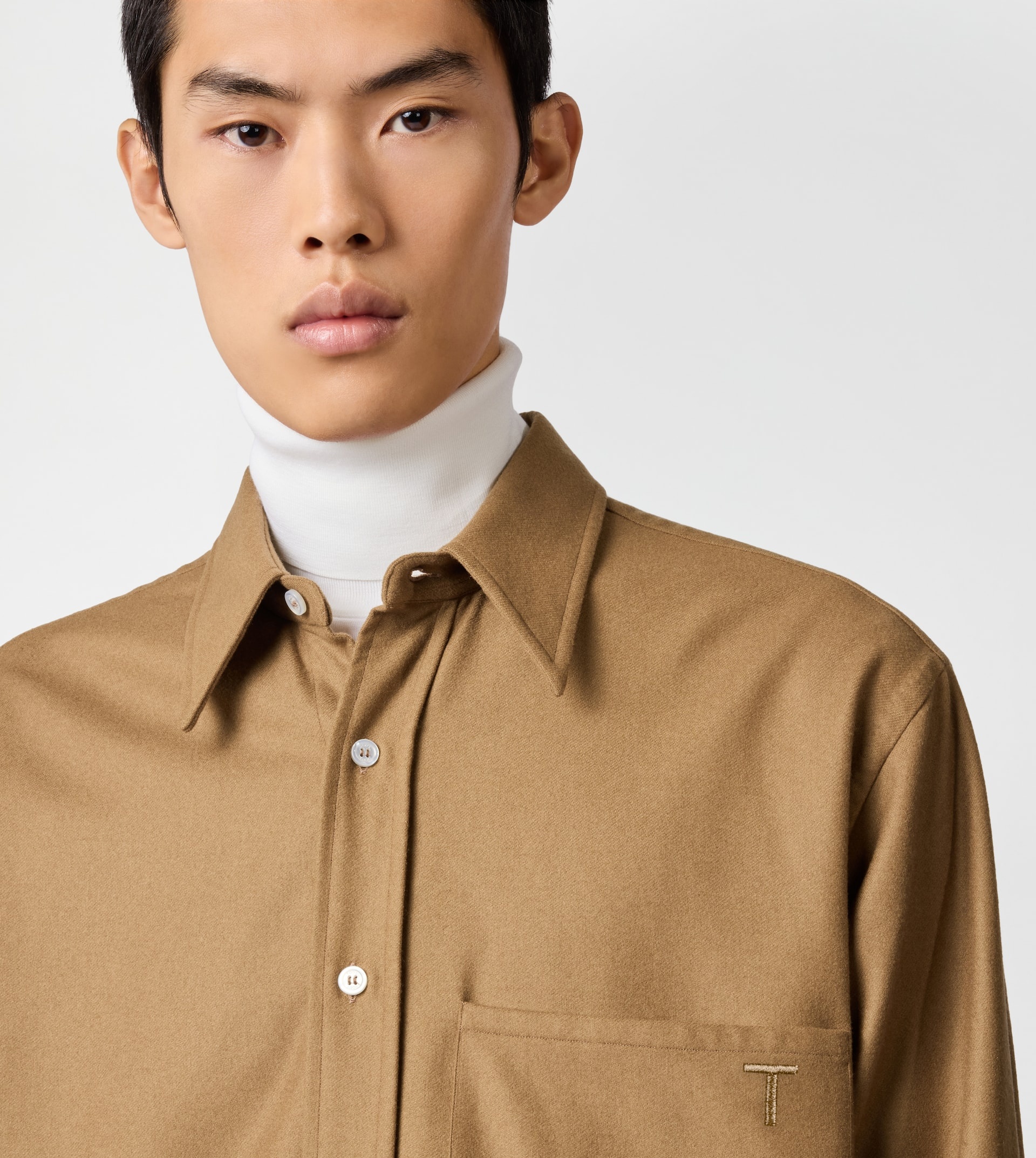 SHIRT IN FLANNEL - BEIGE - 2