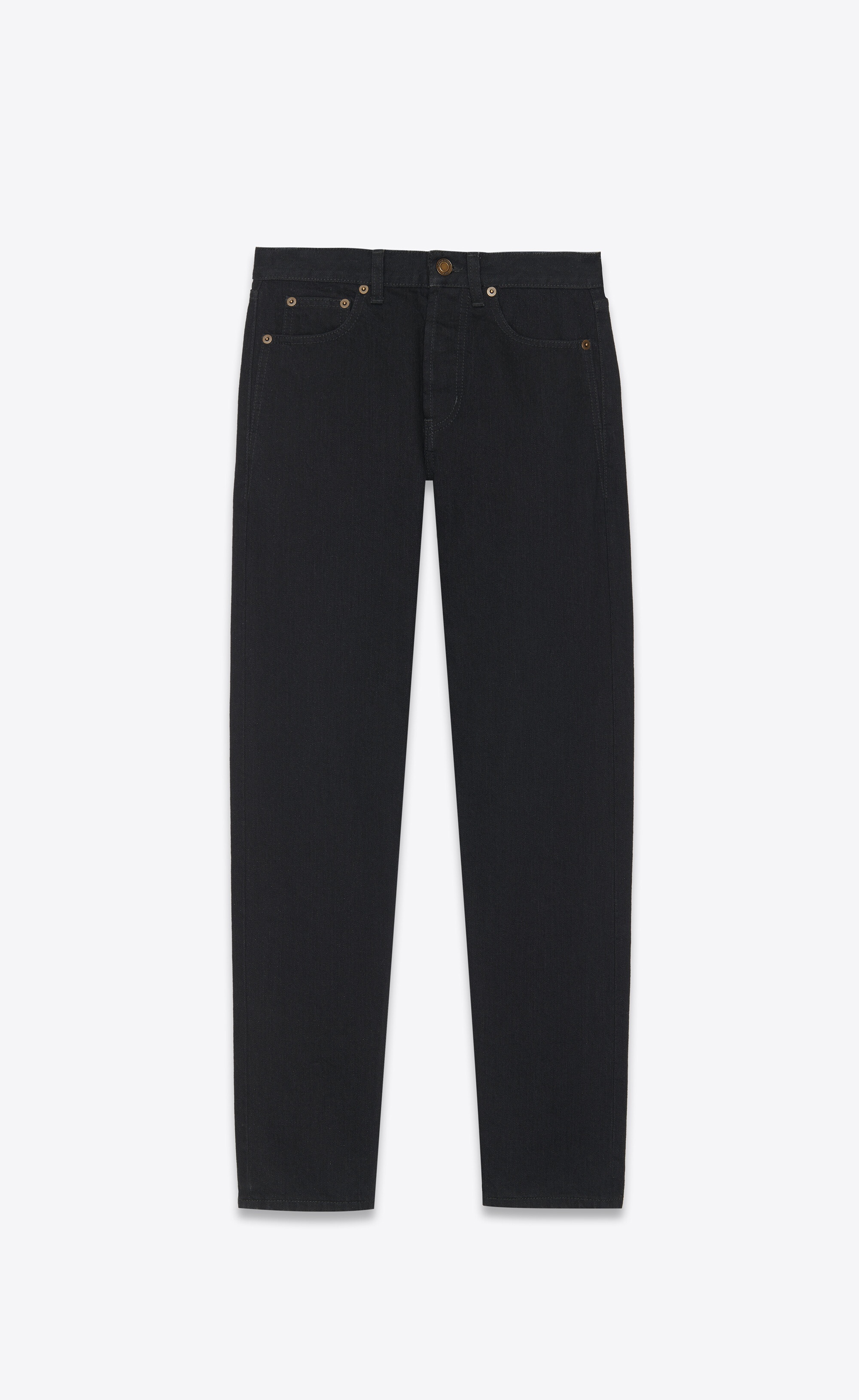 slim-fit jeans in worn black denim - 1