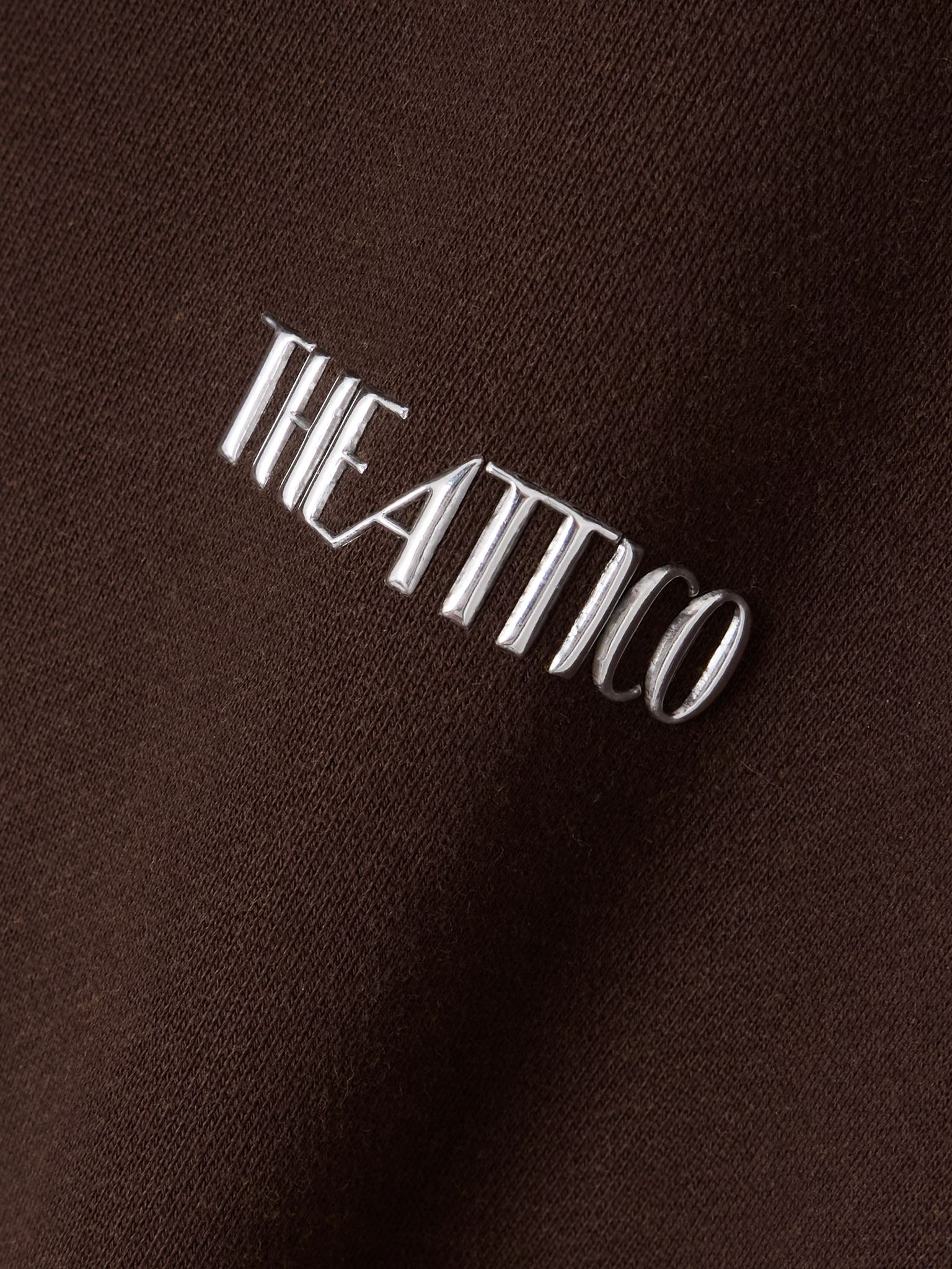 Oversized embroidered cotton-jersey sweatshirt Brown - 4