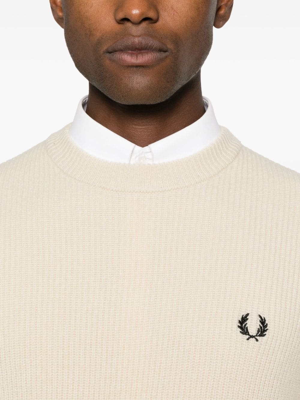 logo-embroidered wool jumper - 5