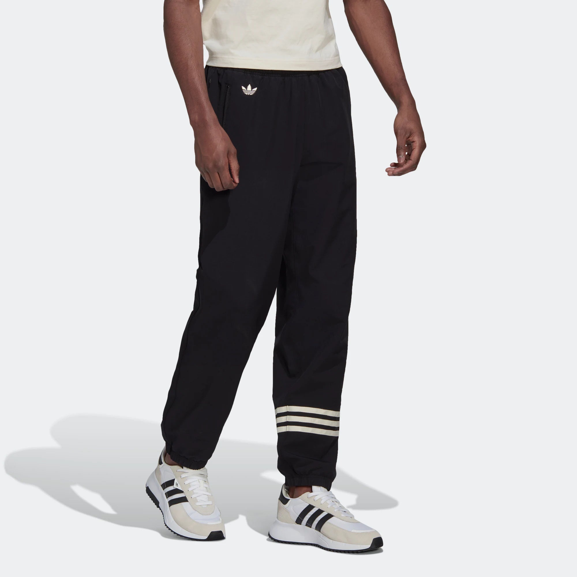 Men's adidas originals New C Tp Logo Embroidered Pants Classic Sports Pants/Trousers/Joggers Black H - 4