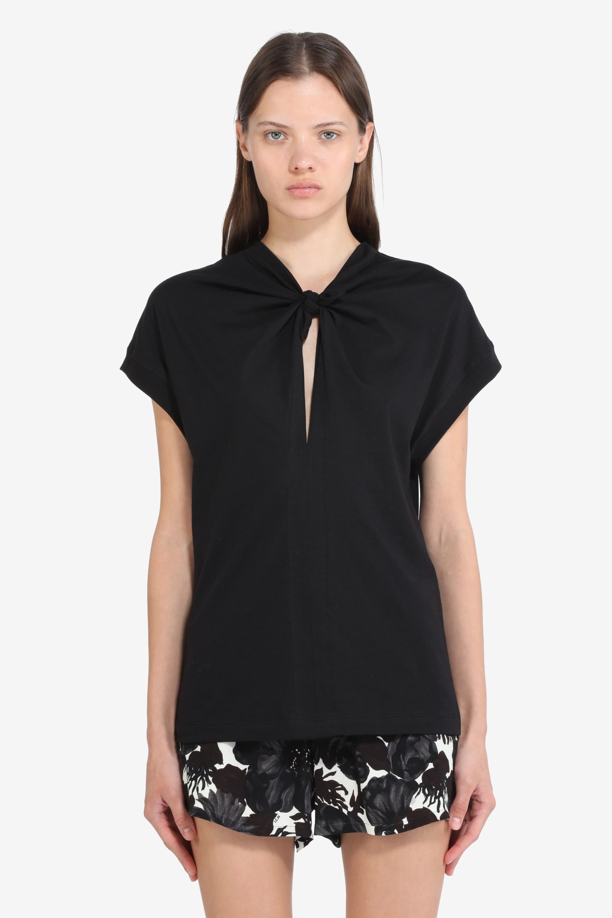 KNOTTED COTTON T-SHIRT - 1