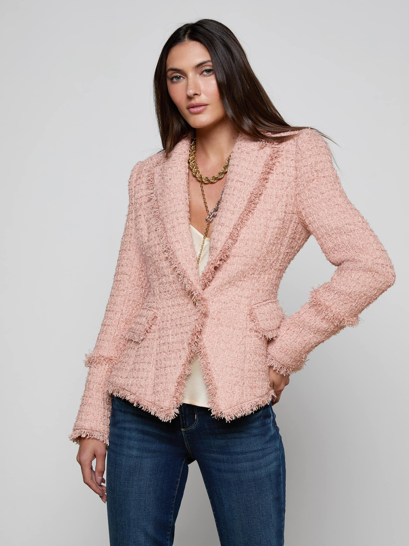 L'AGENCE Kaisley Tweed Blazer outlook