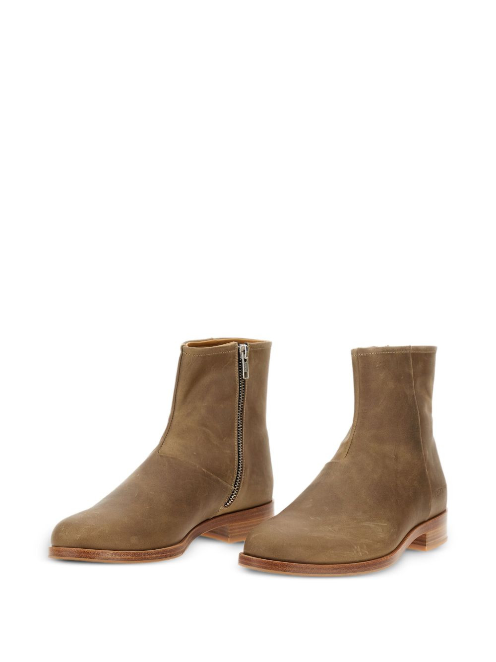 zip-detail leather boots - 2