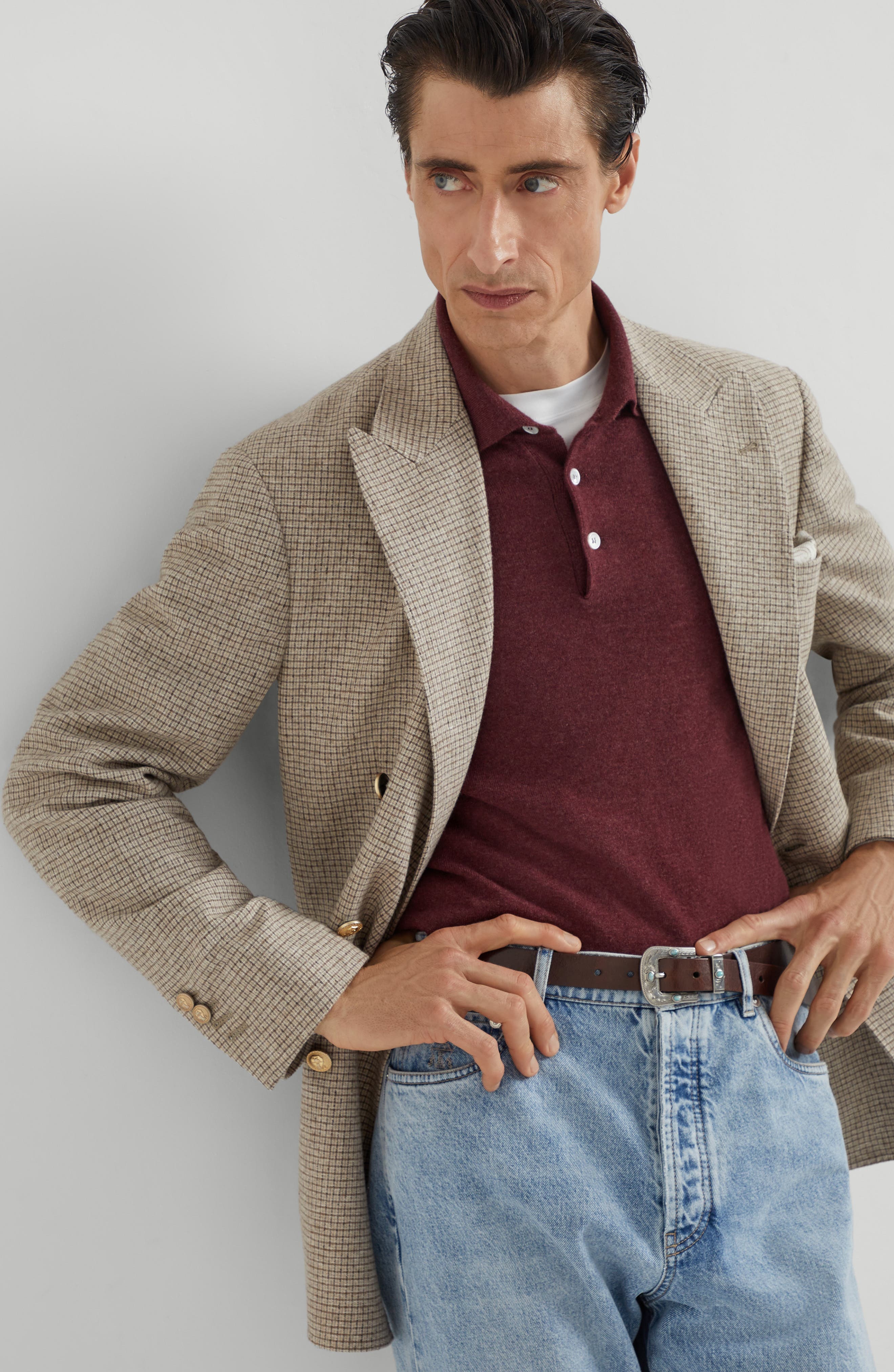 Brunello Cucinelli Polo-style sweater in Amaranth at Nordstrom - 5