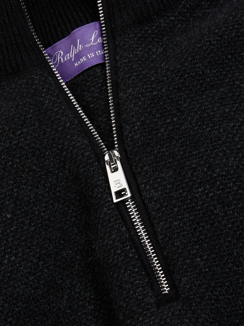 Men's Birdseye Cashmere Quarter-Zip Sweater - Classic Black 6