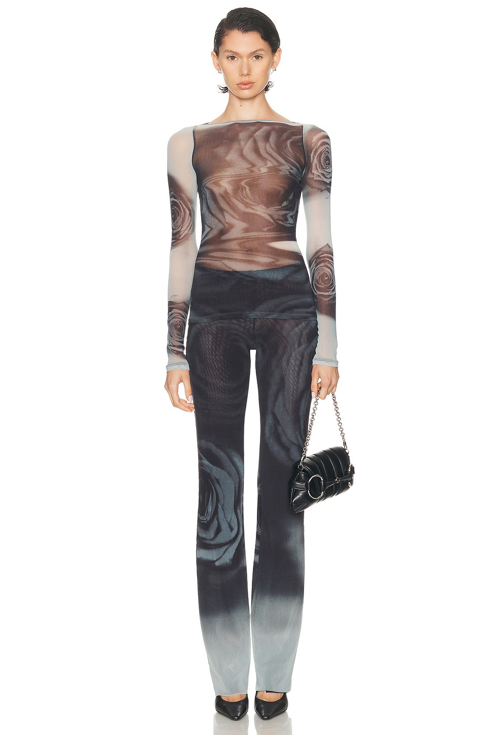 Blurry Roses Printed Straight Trouser - 5