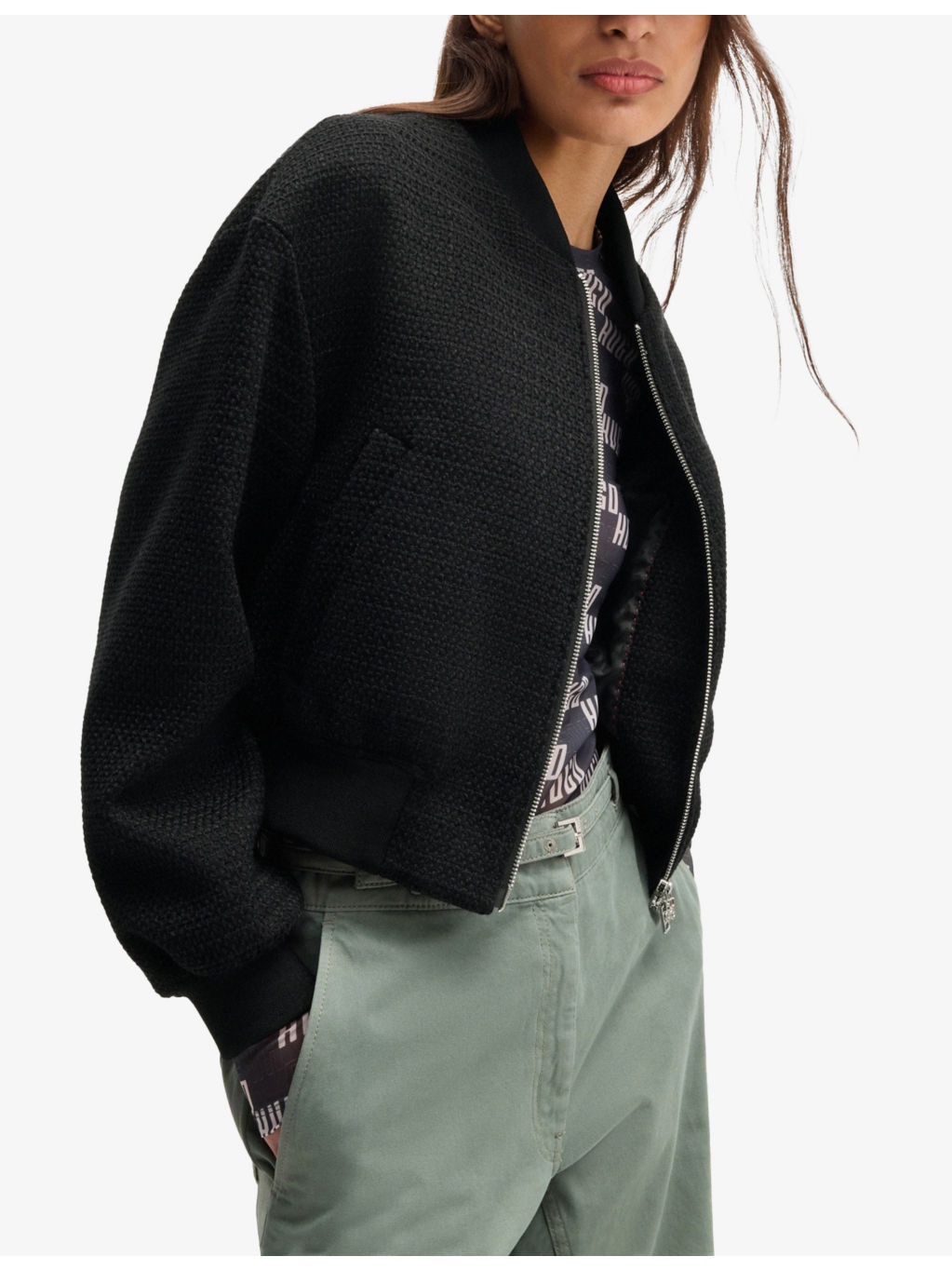 Waffle-texture cropped cotton-blend jacket - 3