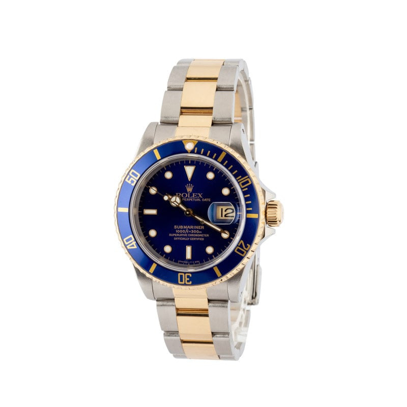 Used Rolex Submariner 16613 Blue Dial - 2