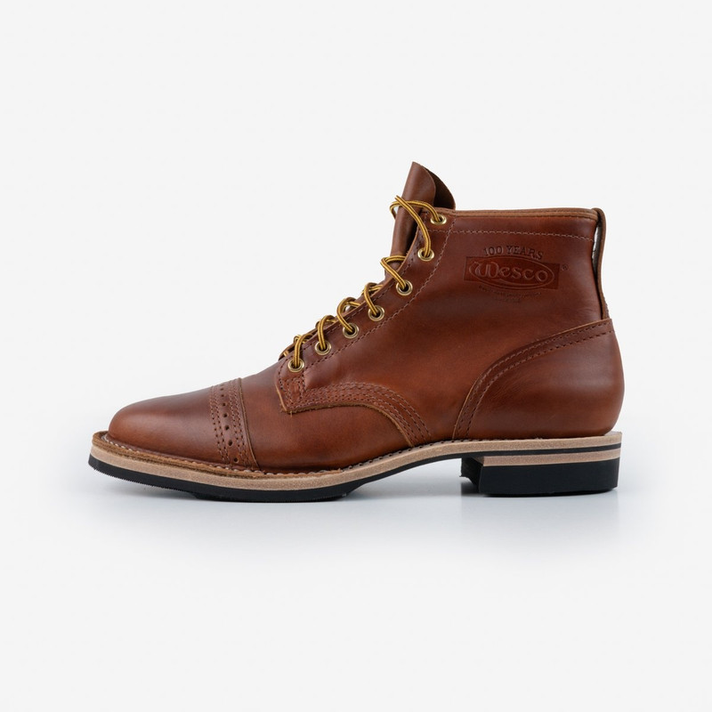 Iron Heart IHWE-GLMN-TAN Iron Heart Int'l x Wesco® - 7" Domain Toe Cap Boot - British Tan. The "Guildsman" outlook