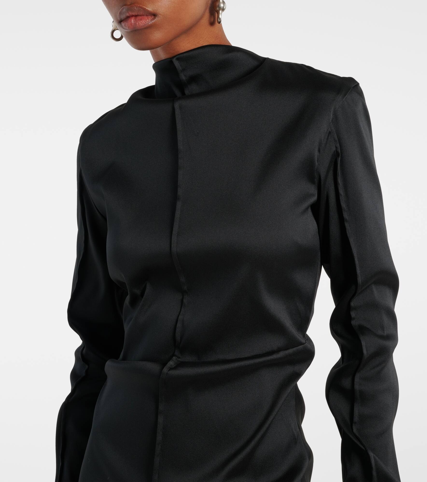 Draped twill gown - 4