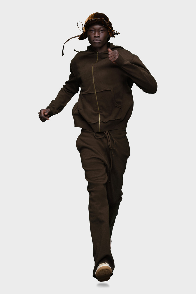 Maison Margiela Décortiqué cashmere knit hoodie outlook